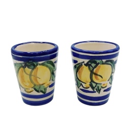 Bomboniera matrimonio bicchieri limoncello ceramica di Vietri limoni
